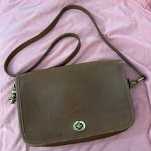 Vintage Brown Leather Coach City Bag
